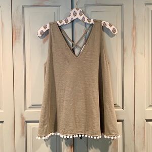Anthropologie Pom Pom Tank Top